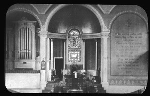 Interior of unidentified church in Charlestown, Mass.