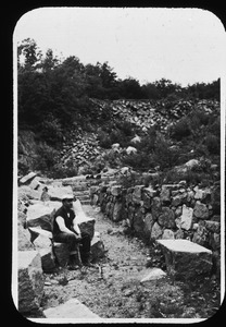 Mr. Richard J. Muzzrole at foot of original Bunker Hill Quarry