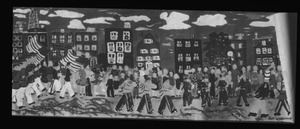 Sixth grade wall painting of Bunker Hill Day Parade. 1953