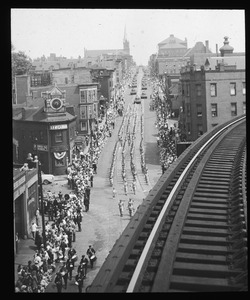 Parade on Bunker Hill Ave. approaching Sullivan Square June 17, 1946