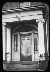 "Porch & doorway" of Everett mansion, 16 Harvard Street