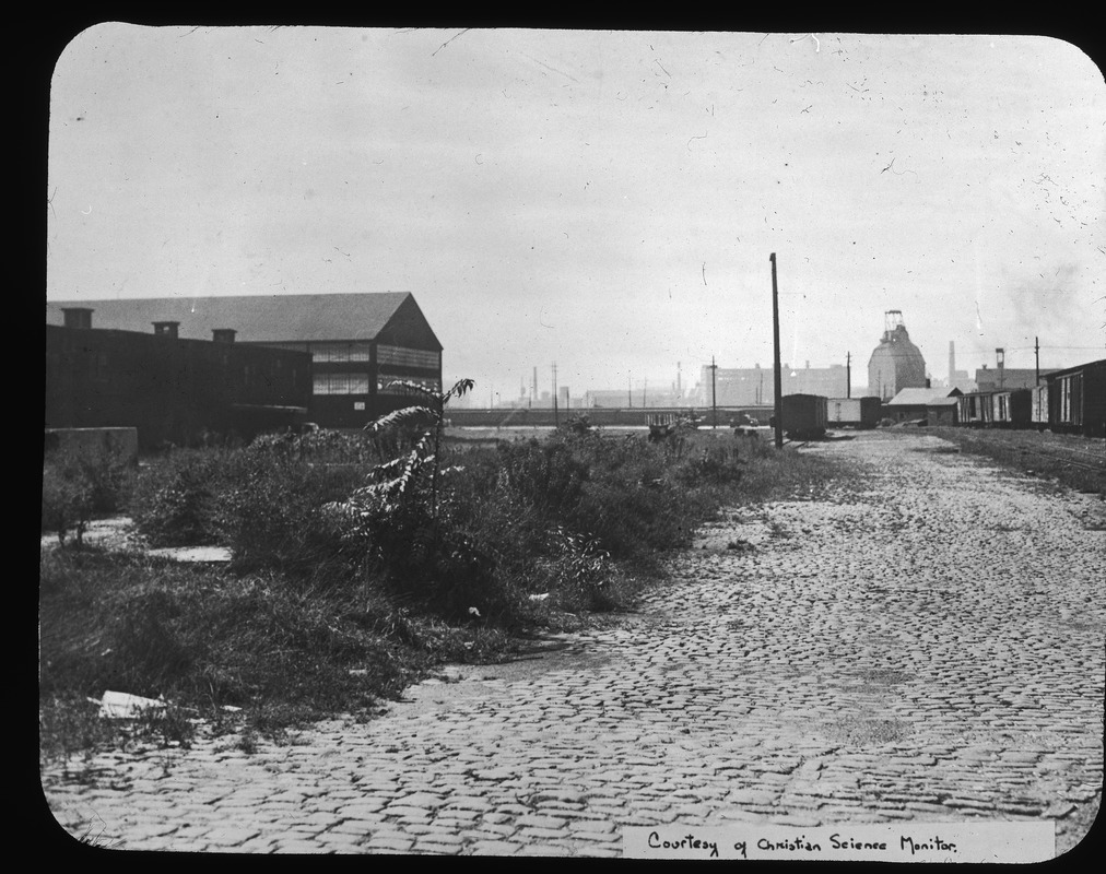 Railroad sidings and lane off Rutherford Avenue behind prison, 1939