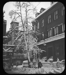 Green St. end of Dexter Row in winter, 1940