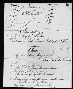 Services on Bunker Hill for 17 June, 1825