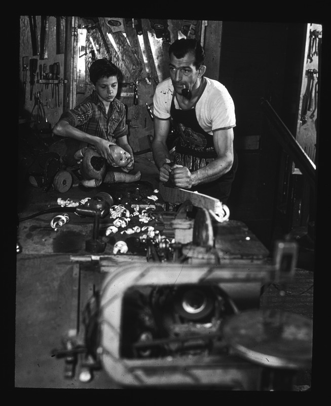 Backyard workshop of Mr. Rudolph St. Louis of Charlestown where he makes the equipment for his children's playground and mends their toys