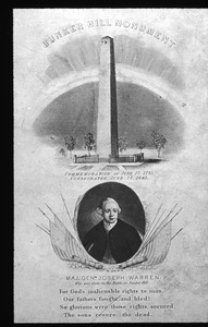 Card commemorating the dedication of the Bunker Hill Monument in 1843.