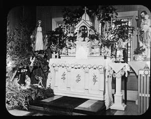 Chapel altar at Christmas in St. Mary's Convent, 2 Monument Square