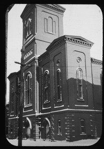 Close-up facade of First Baptist Church