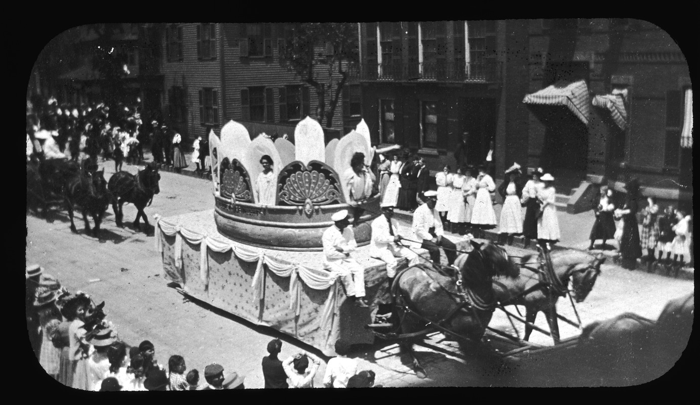 Boston Edison Light Co. float going down Bunker Hill Street.