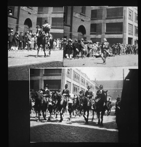 Three snap-shots of parade on Warren Street, June 17, 1925.