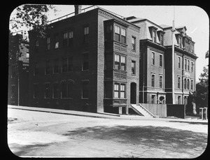 Second or enlarged high school and adjoining apartment house in 1900 or so