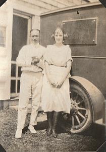 "Dad (George H. Chase) and Thelma" by Cape Cod Laundry truck, West Yarmouth, Mass.