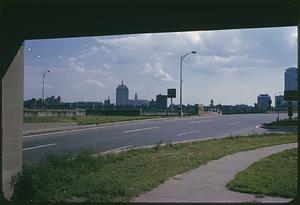 View across Memorial Drive toward Boston, Cambridge, Massachusetts