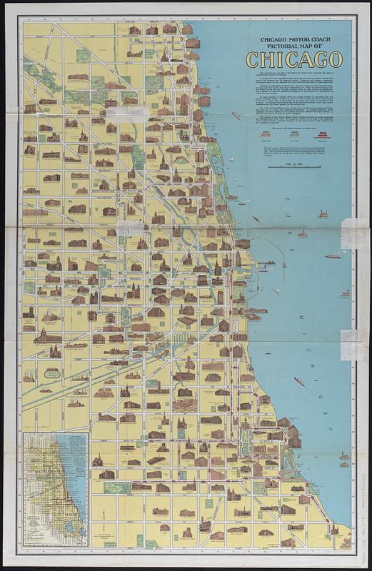 Chicago motor coach pictorial map of Chicago