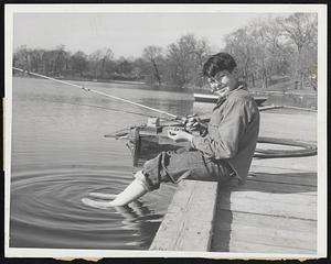 Huck Finn - Change the scene from Jamaica Pond to the Mississippi River, make the fishing pole a bamboo rod, and Paul Dailey, 14, of Jamaica Plain becomes Huck Finn in the flesh. And he probably already is in his sunny, spring afternoon dreams.