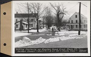 Contract No. 71, WPA Sewer Construction, Holden, looking easterly up Boyden Road from Main Street, Holden Sewer, Holden, Mass., Apr. 23, 1940