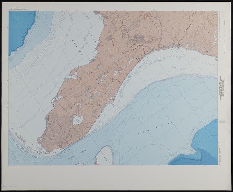 Map showing relation of land and submarine topography, Nova Scotia to Florida