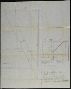 Full-scale drawing of marble trim on bell tower