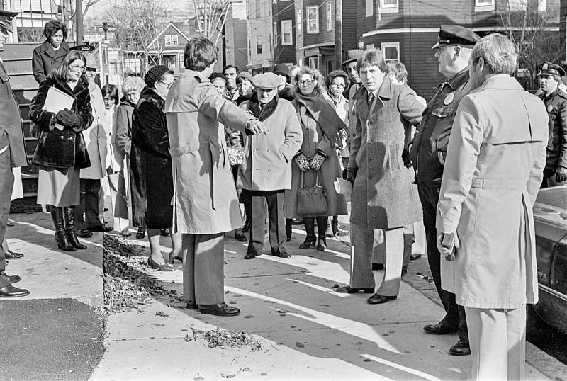 Jury visits murder scene on Lynn Street, Attorney Clayman, Sergeant Spellman and Officer Ubachezski