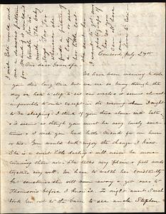 Frona Spooner (1831-1917) to Ephraim Spooner July 27 [1862 or 1863]