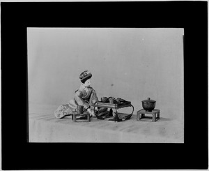 Japanese lady with tea service