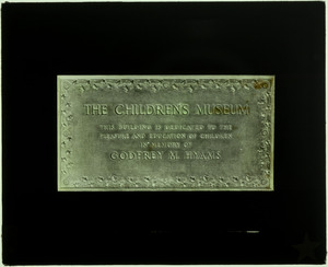 4 Dedication Tablet and Plaque in memory of Godfrey M. Hyams