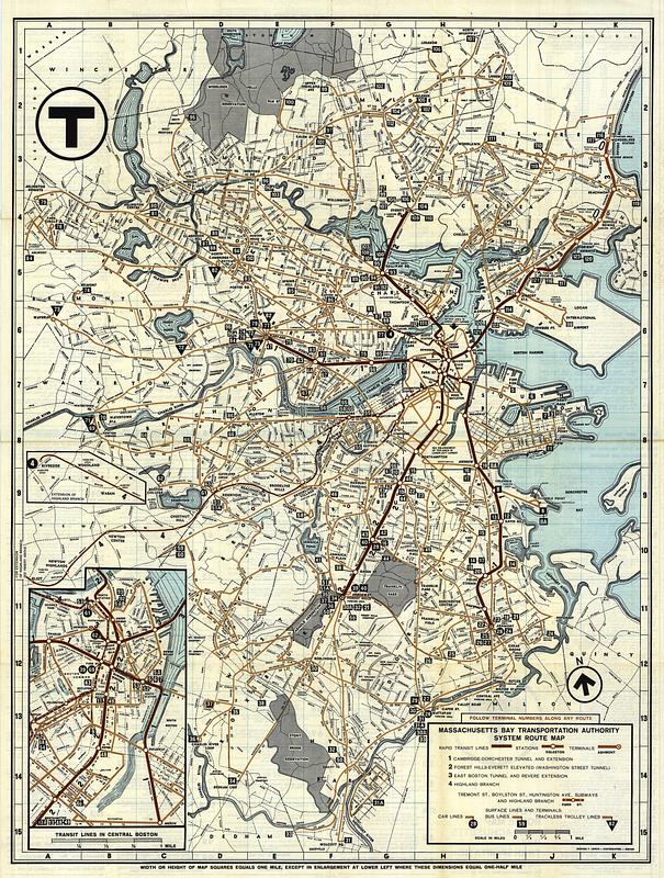 Massachusetts Bay Transportation Authority system route map