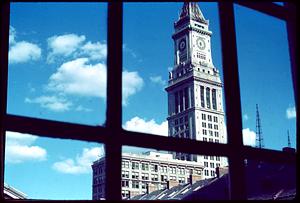 View through window of Custom House Tower, Boston