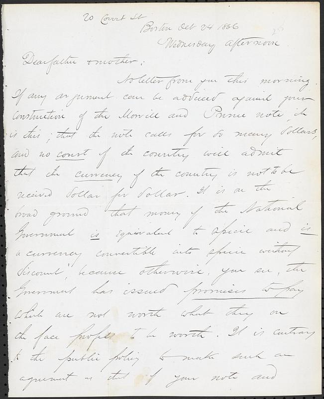 Letter from John D. Long to Zadoc Long and Julia D. Long, October 24, 1866