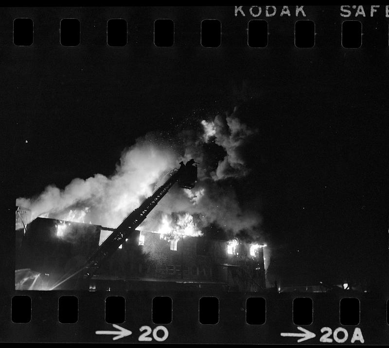 Night-time industrial-area fire, Newmarket Square