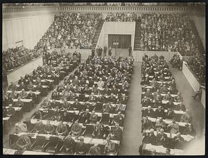 Delegates to the League of Nations Conference, using Filene - Finlay Translator