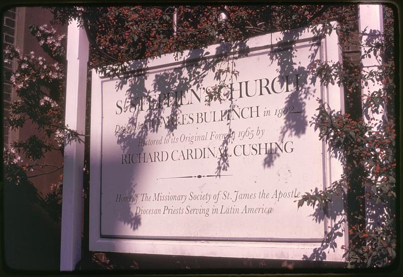 Sign, St. Stephen's Church, Boston