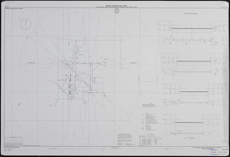 Airport obstruction chart, OC 827, Rio Grande Valley International Airport, Harlingen, Texas