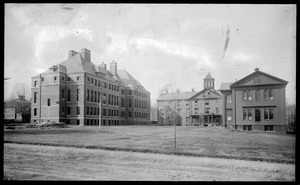Rear view of Brick Normal School Building, Normal Hall, and Old Woodward Hall