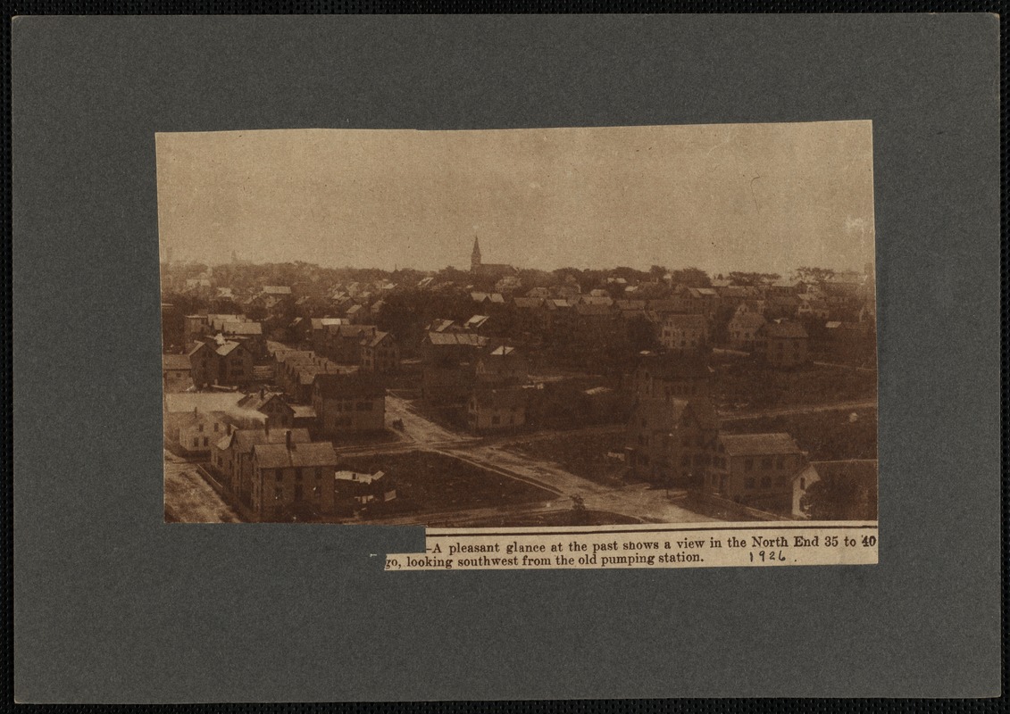 Aerial view in the north end of New Bedford, MA