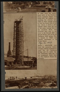 Building of smokestack for Purchase Street pumping station, New Bedford, MA