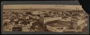 Aerial view of downtown New Bedford, MA and waterfront
