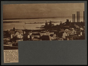 Roof top view of Buzzards Bay and Nashon Island, New Bedford, MA.