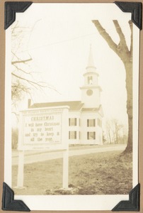 Church bulletin board erected and maintained by the Laymen's League