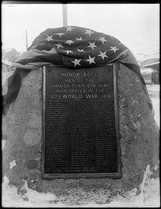 Honor Roll tablet, men of the Jamaica Plain car barn