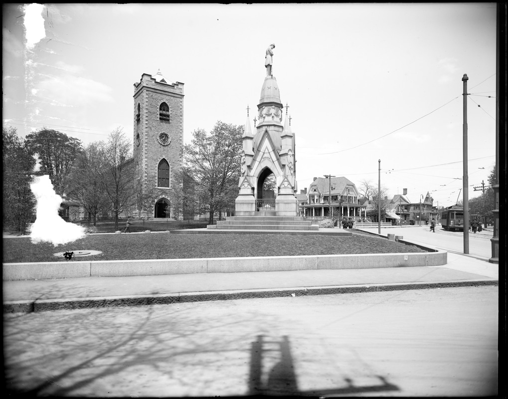 Soldier's monument, Eliot Street and South Street, First Unitarian Church Congregational Society