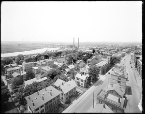 Cambridge, from St. Patrick's Church tower, Charles River, Larz Anderson Bridge, and Stadium