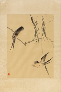 Brush painting birds