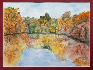 Fall watercolor landscape