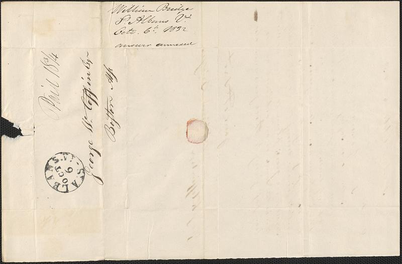 William Bridges to George Coffin, 6 October 1832 - Digital Commonwealth