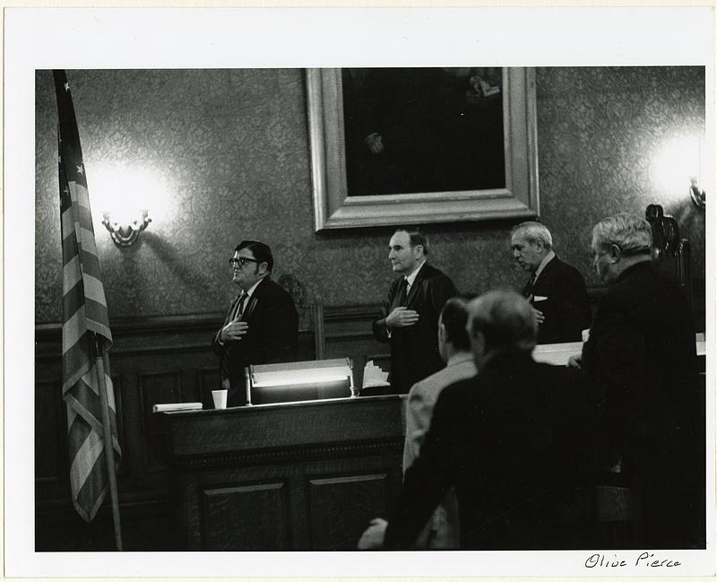 Cambridge City Council, The Pledge Of Allegiance, (left To Right ...