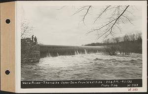 Ware River, Thorndike Upper Dam from west side, Thorndike, Palmer, Mass., 2:08 PM, Apr. 1, 1932