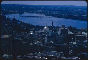 Elevated view of part of Boston and Charles River