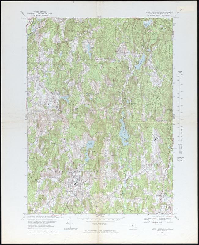 North Brookfield Quadrangle Massachusetts, Worcester Co. Digital Commonwealth