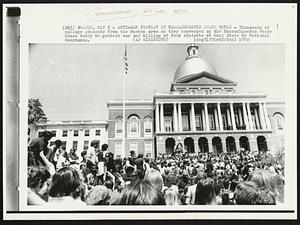 Anti-War Protest at Massachusetts State House - Thousands of college students from the Boston area as they converged on the Massachusetts State House today to protest war and killing of four students at Kent State by National Guardsmen.
